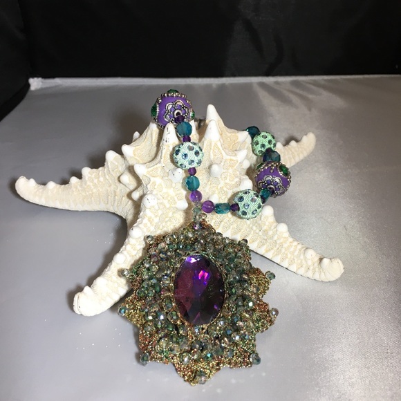 Vintage purple stone necklace by Paulette - Picture 3 of 6